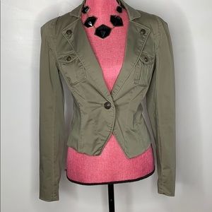 BEBE Olive Green Button Blazer